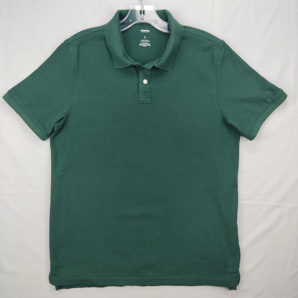 Sonoma Polo Shirt Mens L Green Goods For Life Short Sleeve Pique Cotton Blend